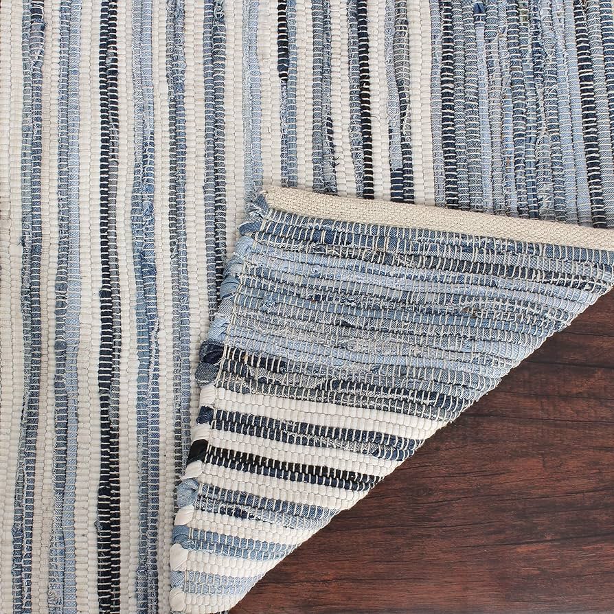 RILY Rag Mat ラグマット　青 doormat-rag-rug-blue-denim-